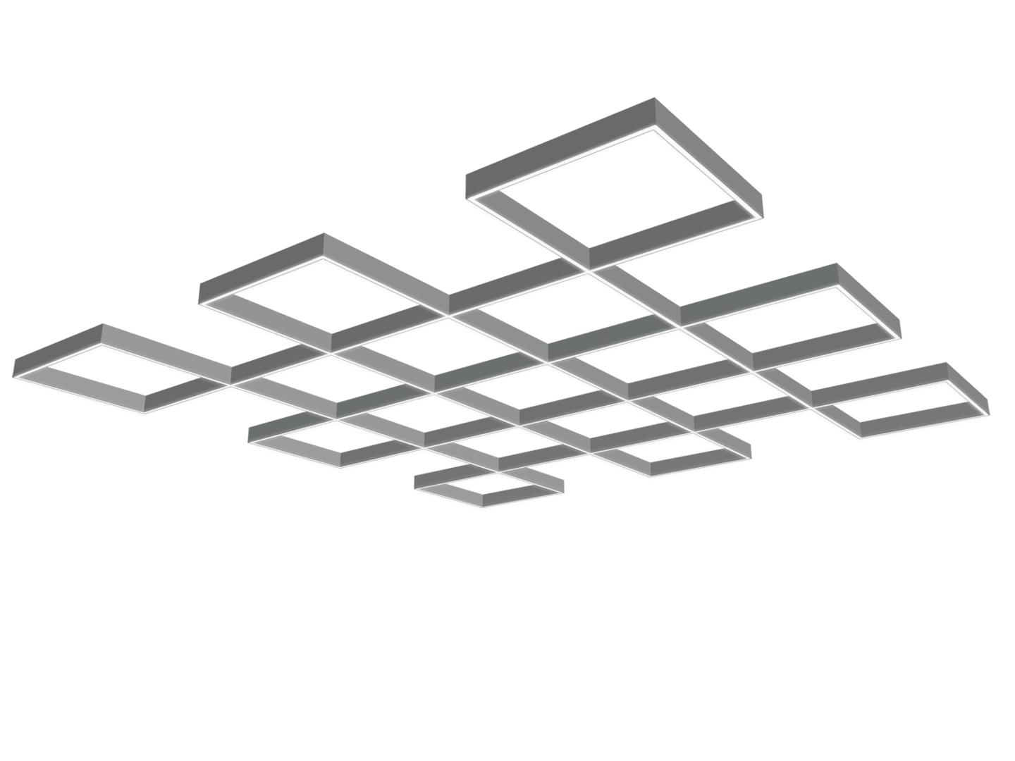 Square LED lights connected in a checkerboard pattern
