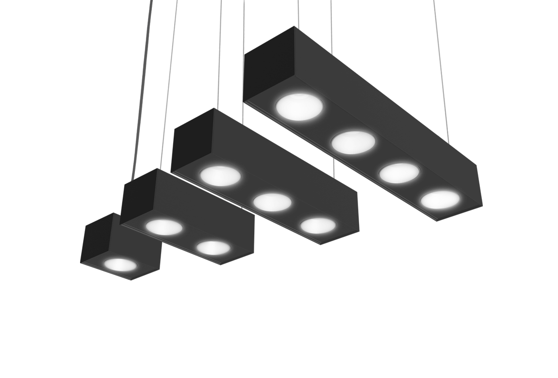 4 black pendant spot lights