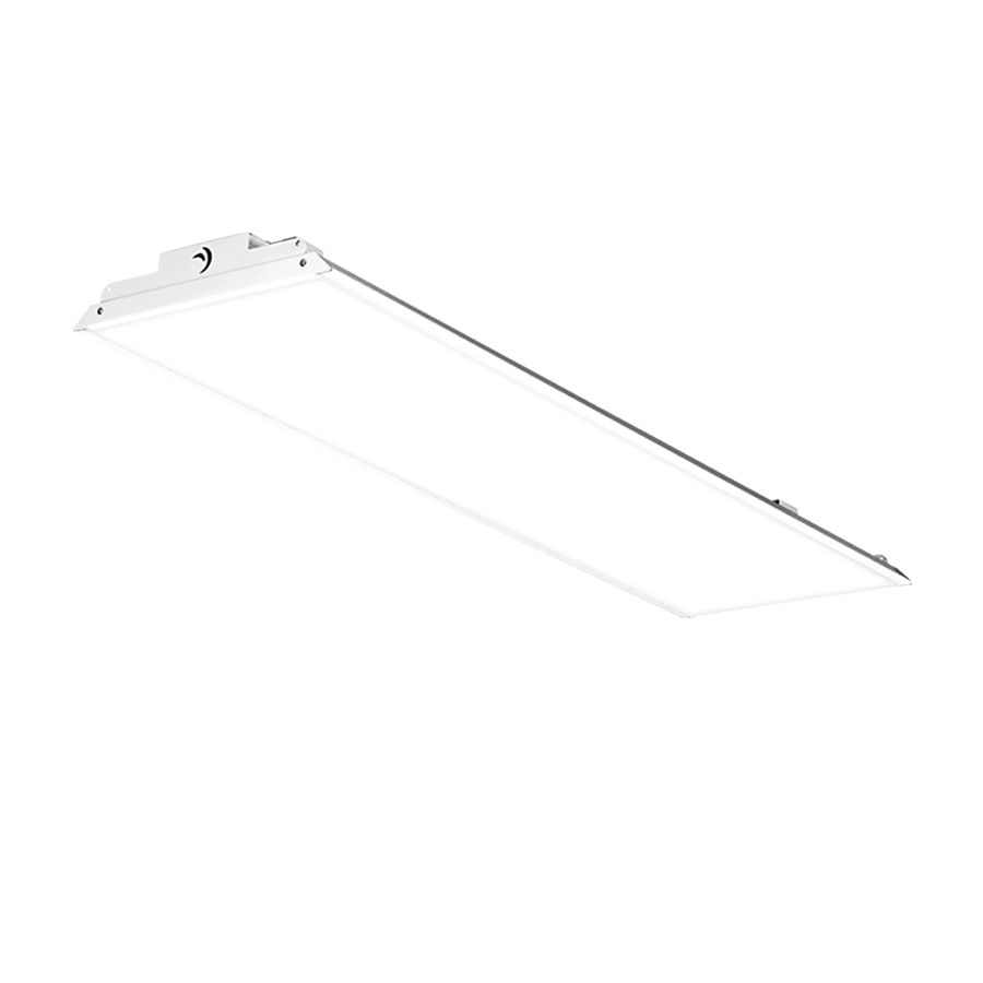 white low profile rectangular shaped light fixture