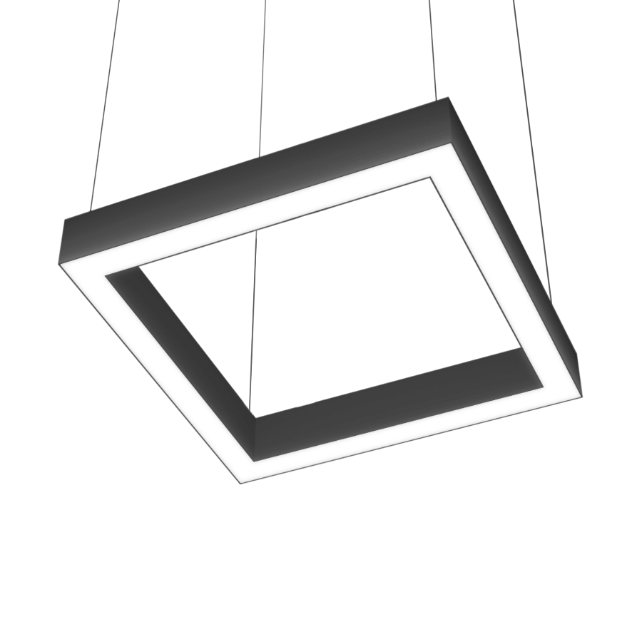 square shaped black LED light fixture