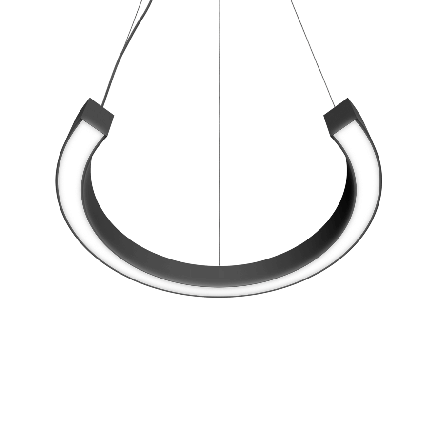 c-shaped black pendant fixture