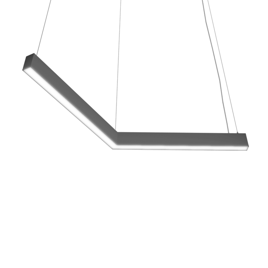 L shaped black pendant fixture