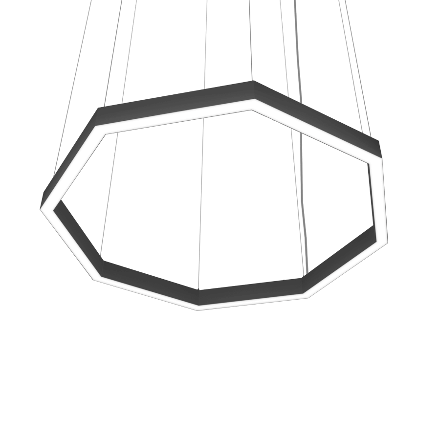 octagon shapes black LED pendant light fixture