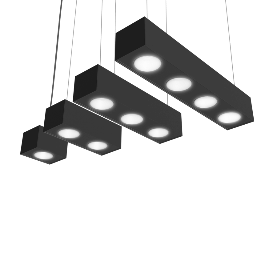 4 black pendant spot lights