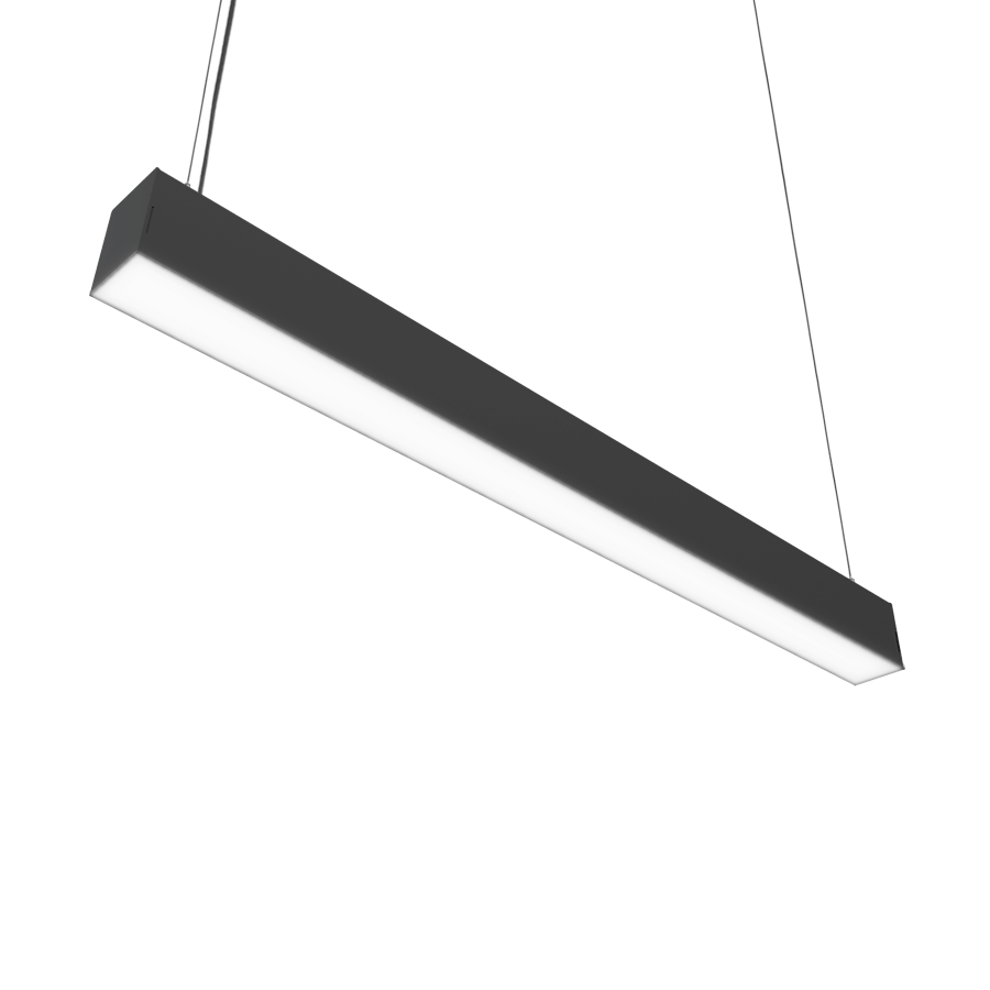 black linear pendant light fixture