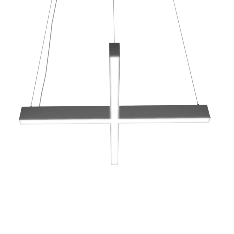 x-shaped black pendant light fixture