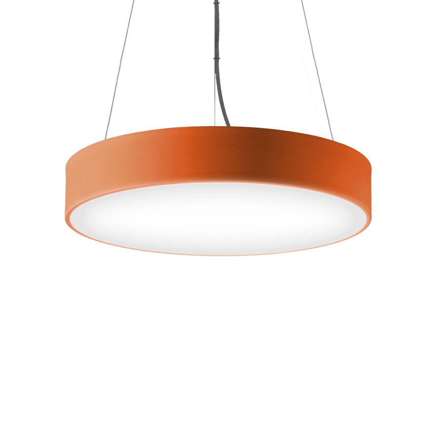 orange round pendant light fixture