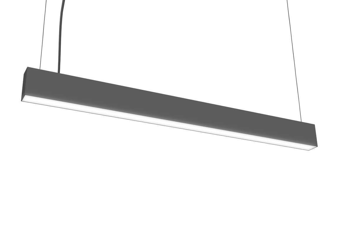 black linear pendant light fixture