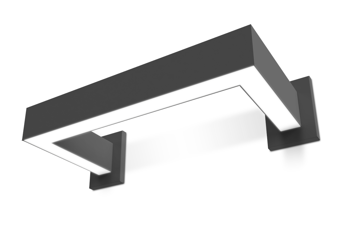black slim linear extended wall mounted fixture
