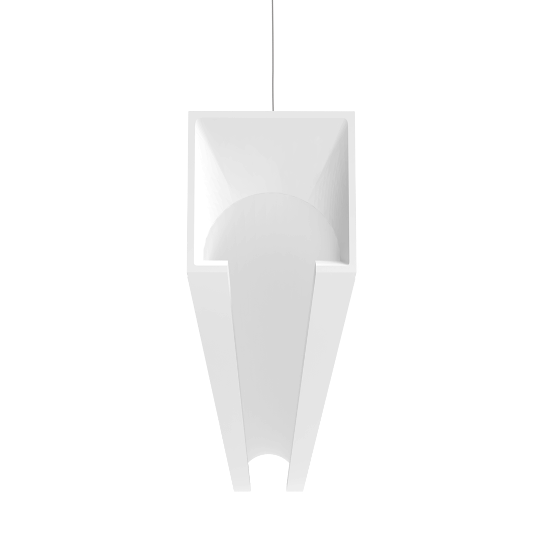 white fixture with a square profile