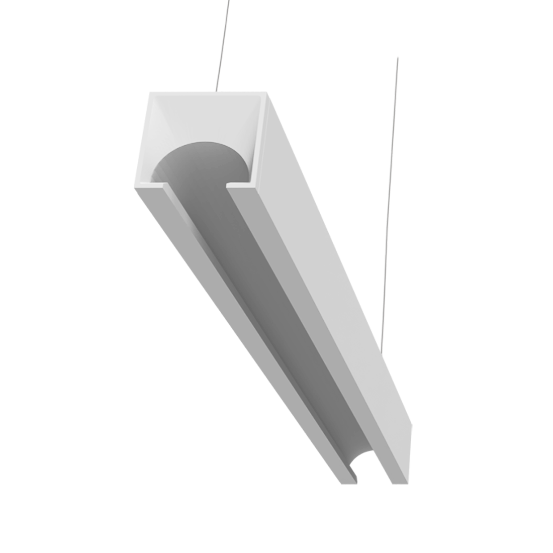 white fixture with a square profile