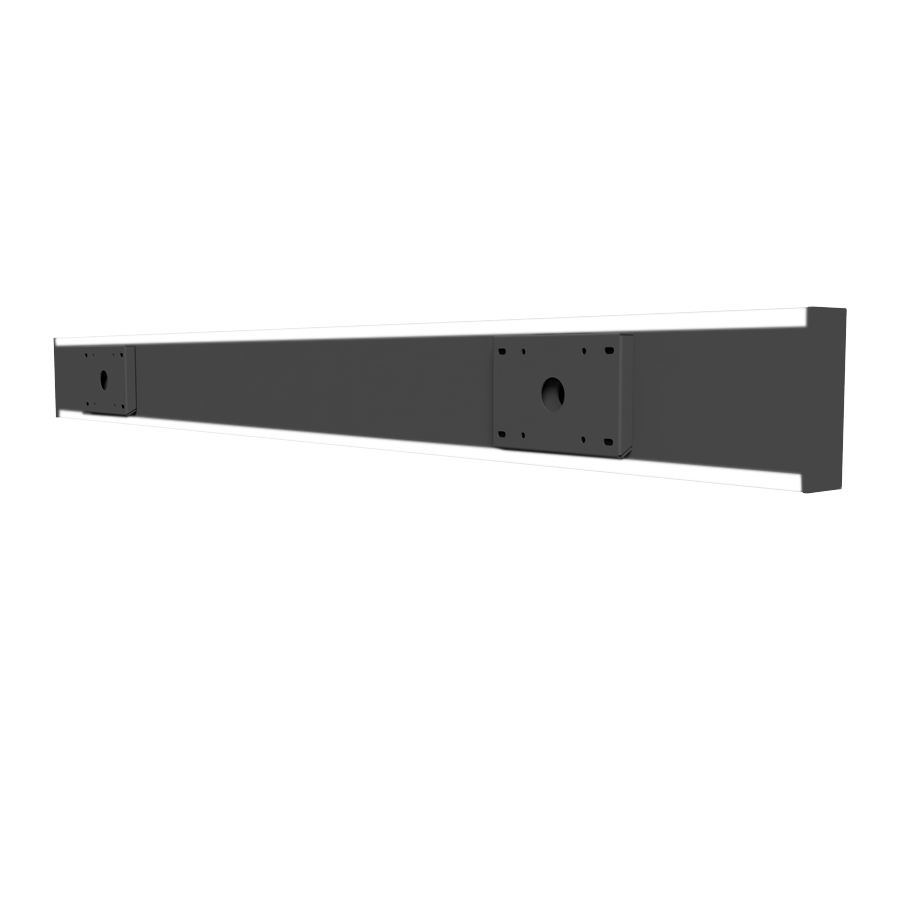 back of fixture that shows 2 wall mounting brackets 