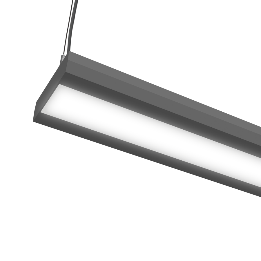 wide pendant fixture with rectangular lens 