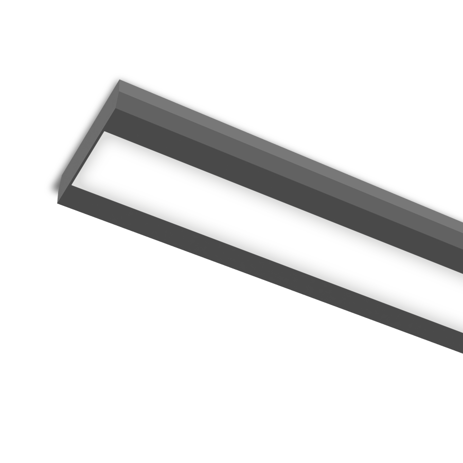 wide slim profile wall mounted fixture with linear rectangular lens