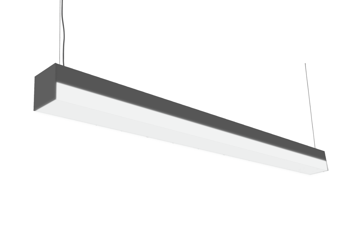 square profile pendant mount linear light fixture