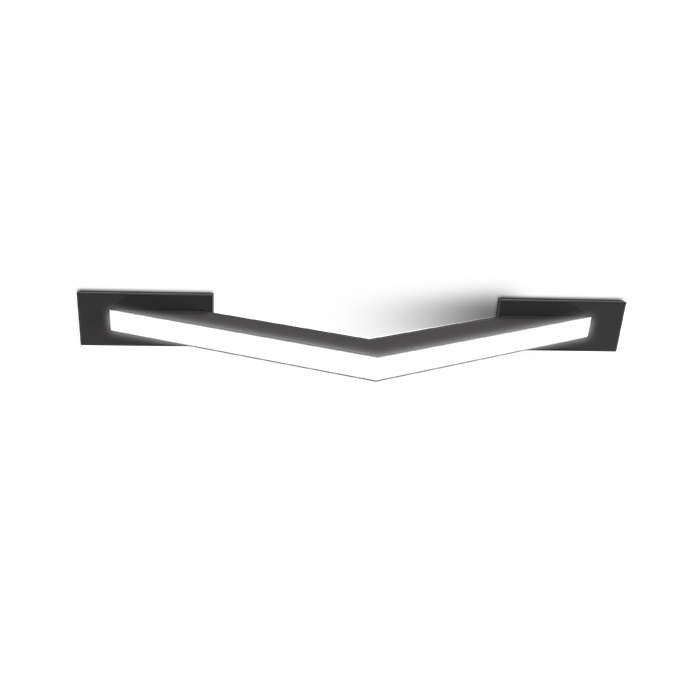 black horizontal mounted wall fixture