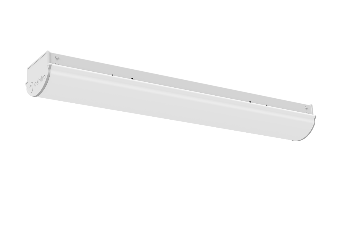 white linear style light fixture with white lens