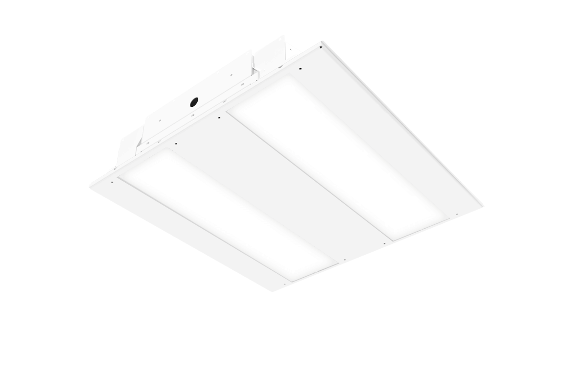 white recessed style light fixture