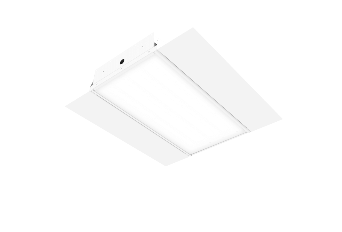 white recessed style light fixture