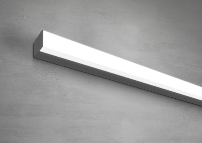delviro thinline square LED luminaire wall mount