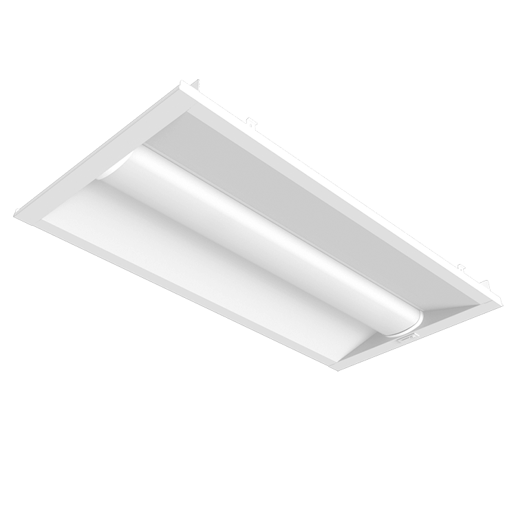 White low profile LED troffer style light fixture