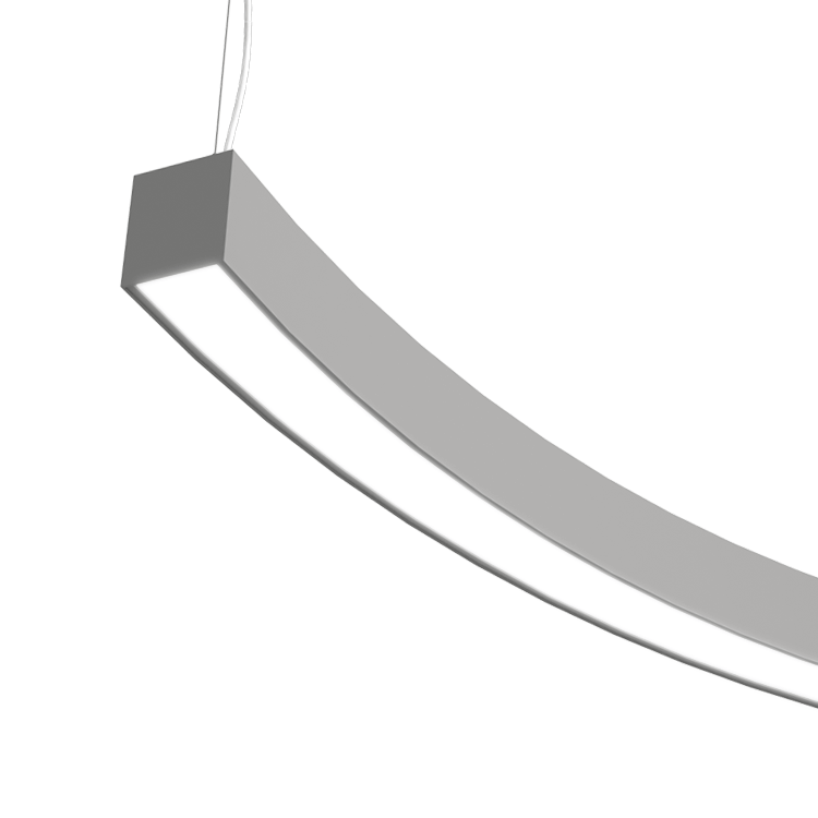 Grey curves shaped LED pendant fixture