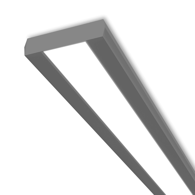 Wide low profile grey LED  surface mount fixture