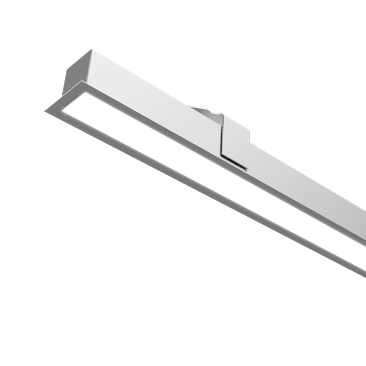 Recessed linear LED fixture with trim