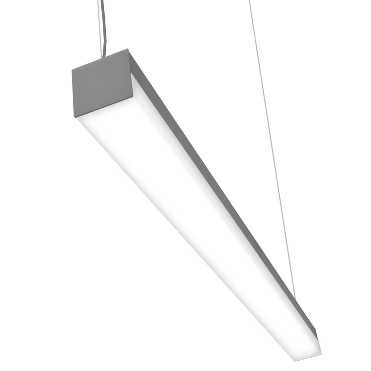 Square Profile LED pendant lighting with white drop lens