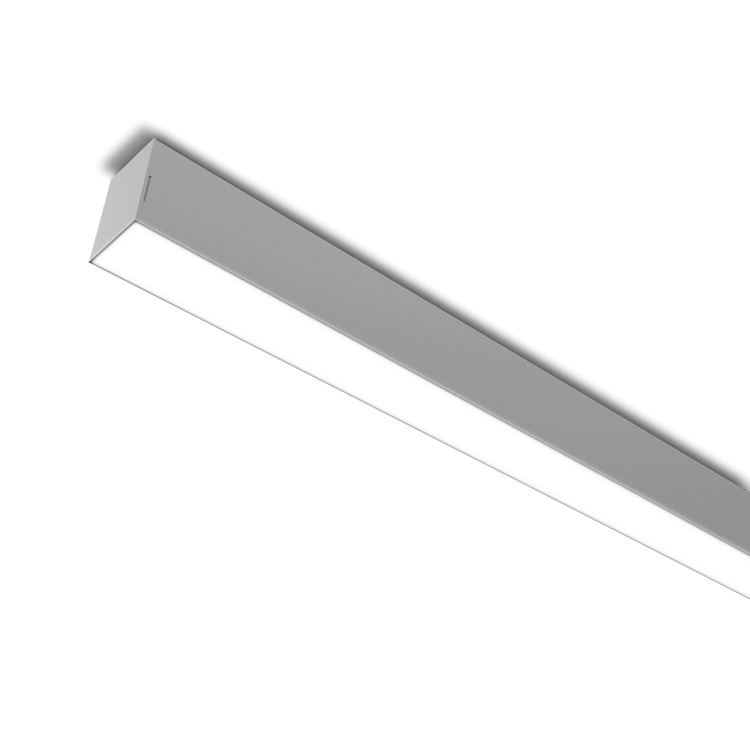 Dark grey LED surface mounted linear light fixture