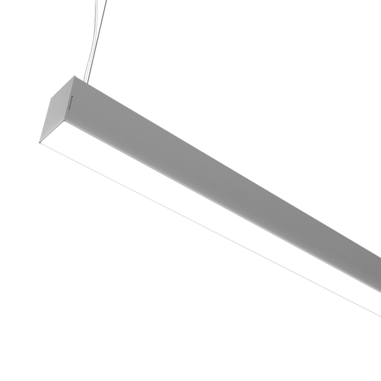 Grey pendant mount linear LED fixture