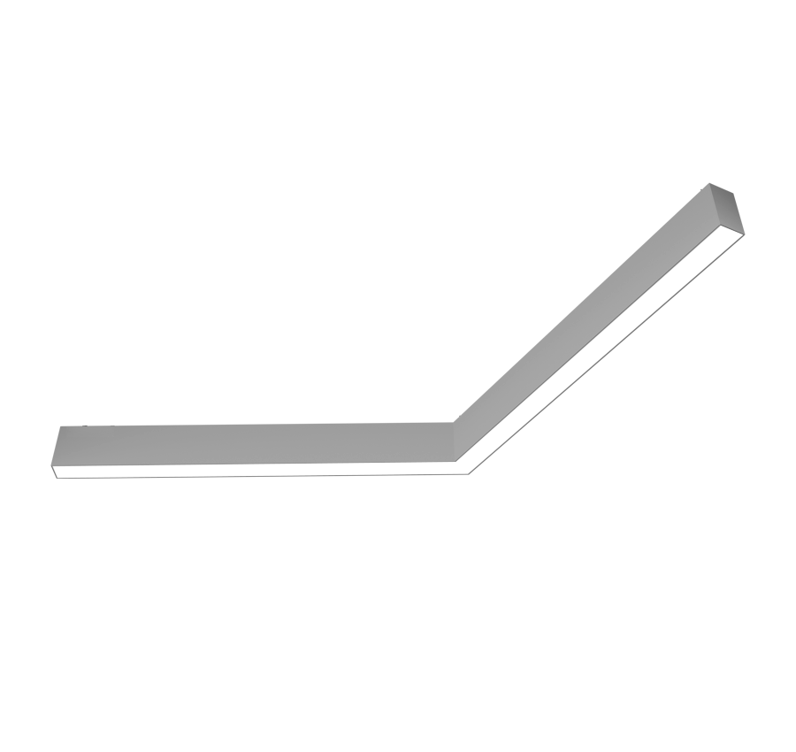 L shaped LED fixture with a 120 bend