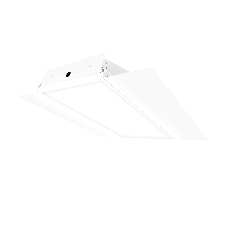White LED recessed high bay with flanges