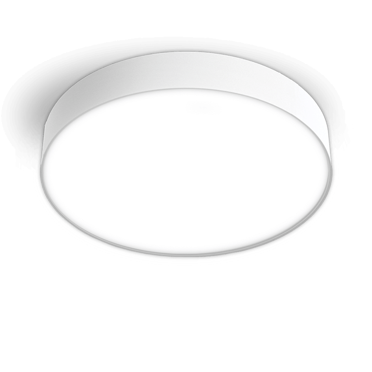 White and round shaped surface mounted LED light fixture