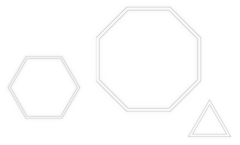 octagon, hexagon and triangle shapes