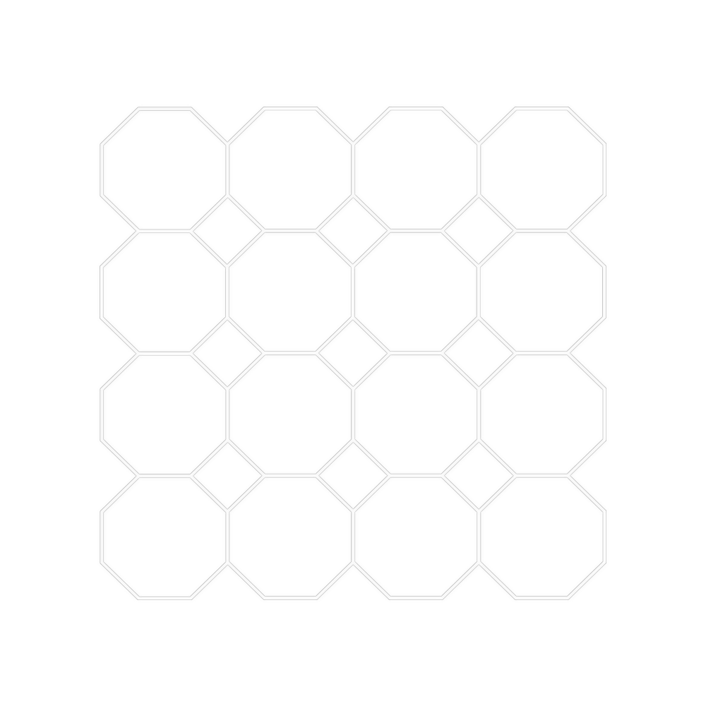 16 octagons in a honeycomb pattern