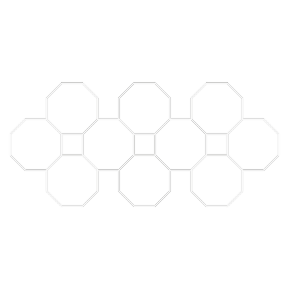 10 Octagons in a honeycomb grid pattern