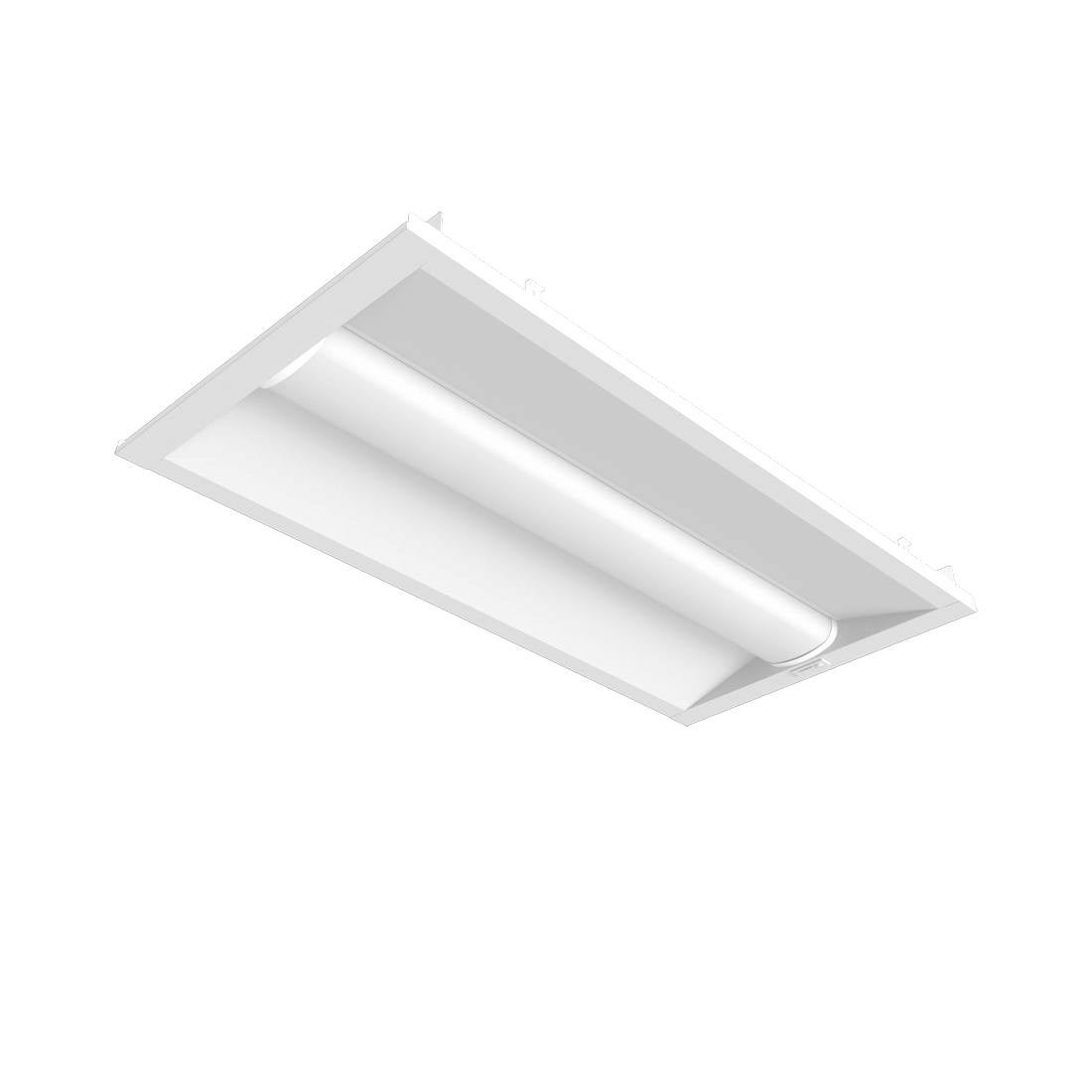 White LED troffer style light fixture