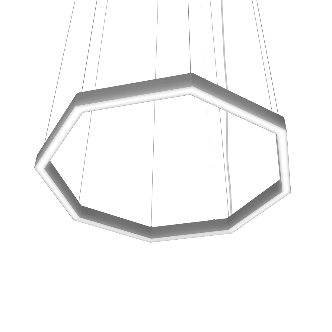 grey octagon shaped LED pendant light fixture