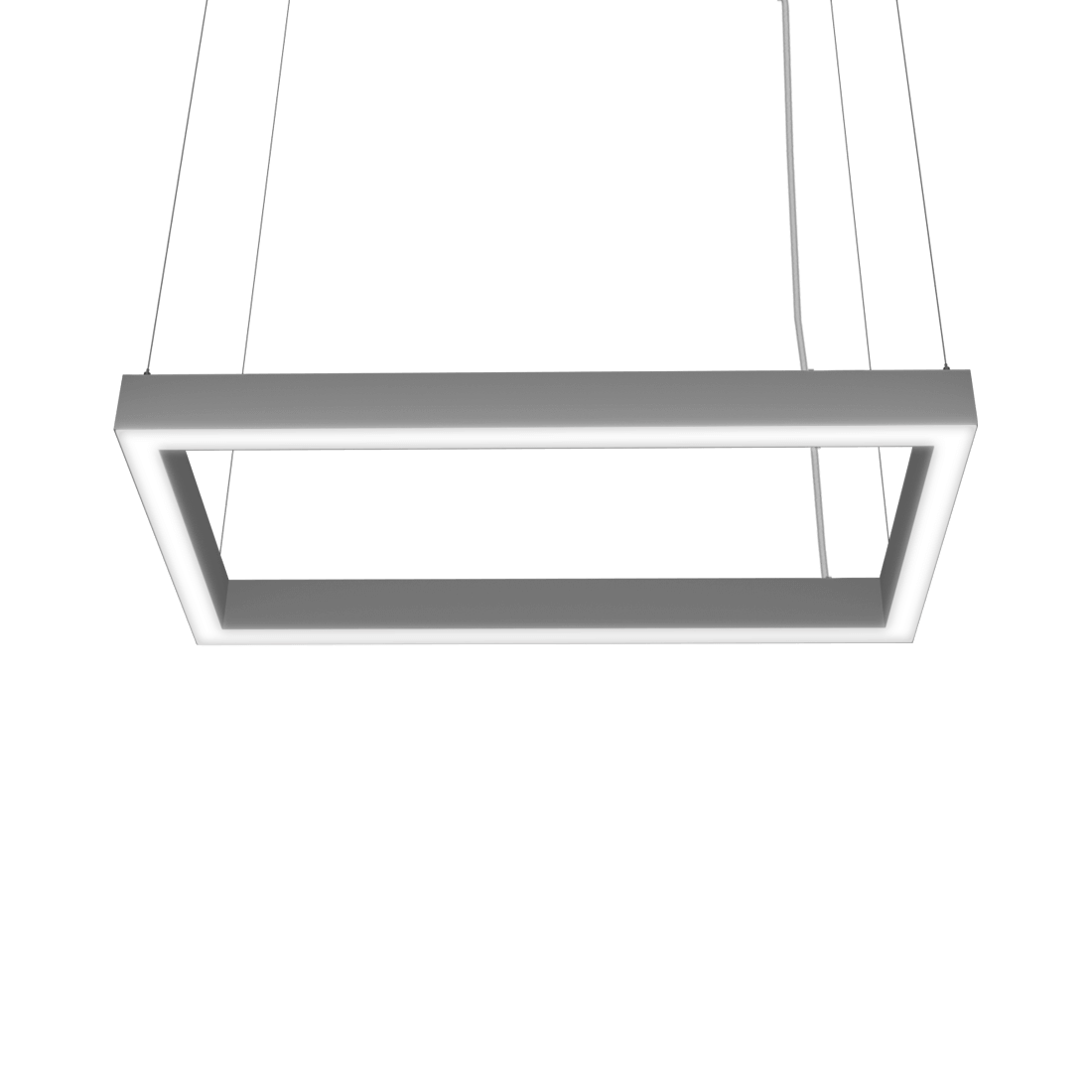grey rectangular shaped shaped LED pendant light fixture