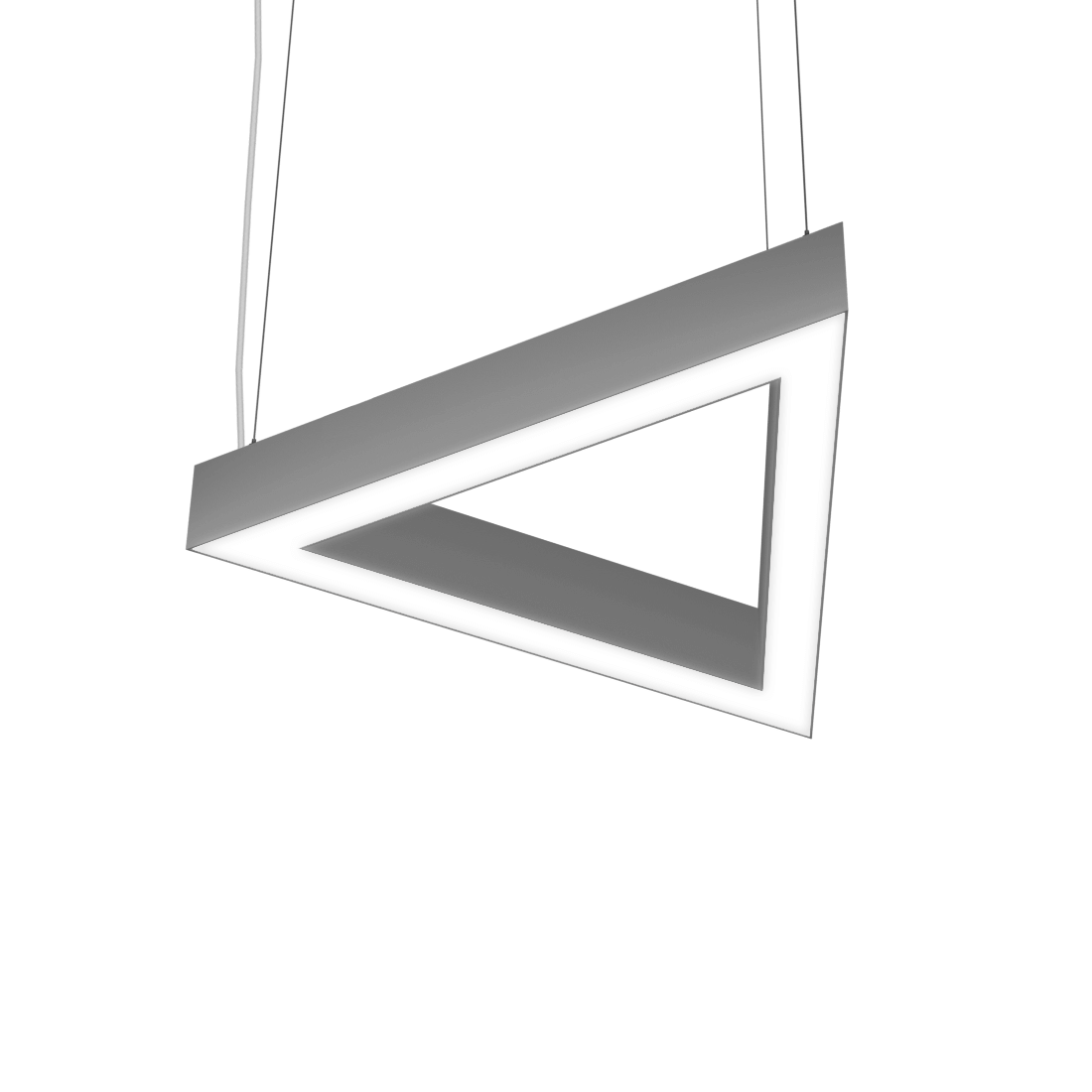 grey triangle shaped  LED pendant light fixture