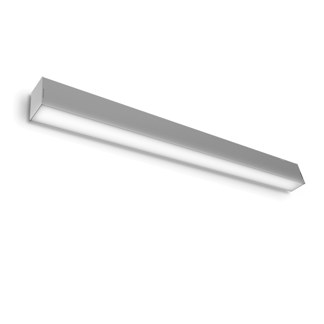 LED linear light fixture mounted on wall