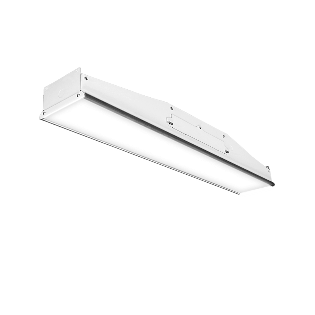 White linear LED pendant mount light fixture