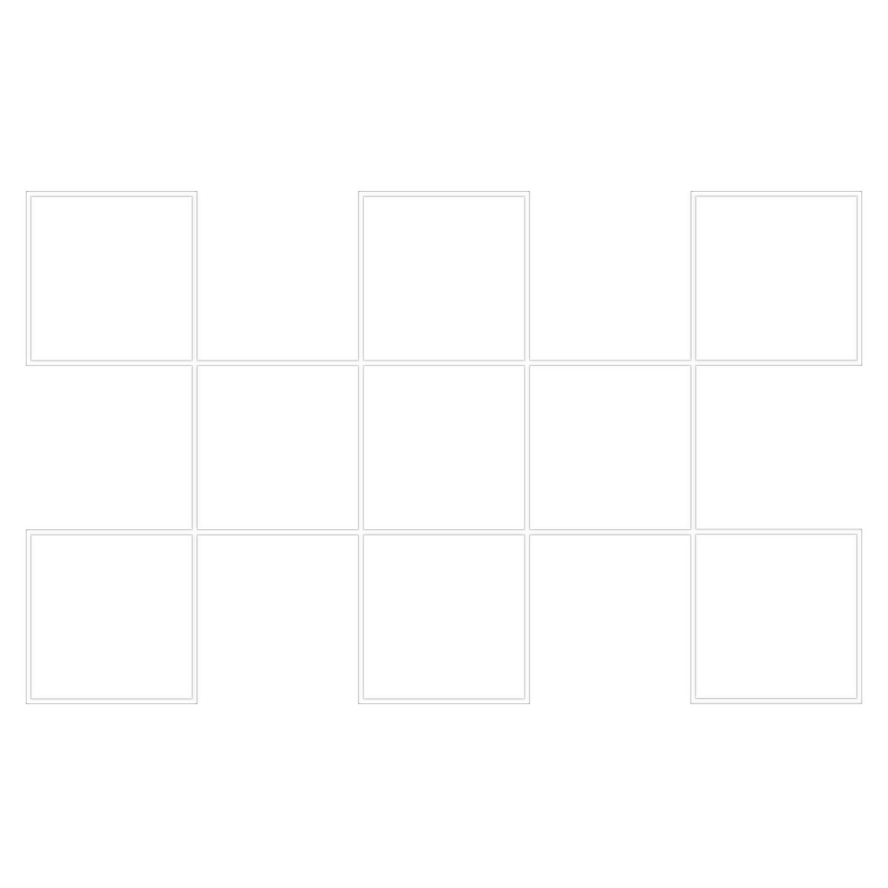 8 square shapes connected in a checker board pattern