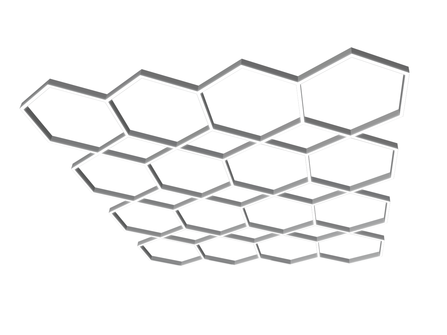 honeycomb shaped grid light fixture