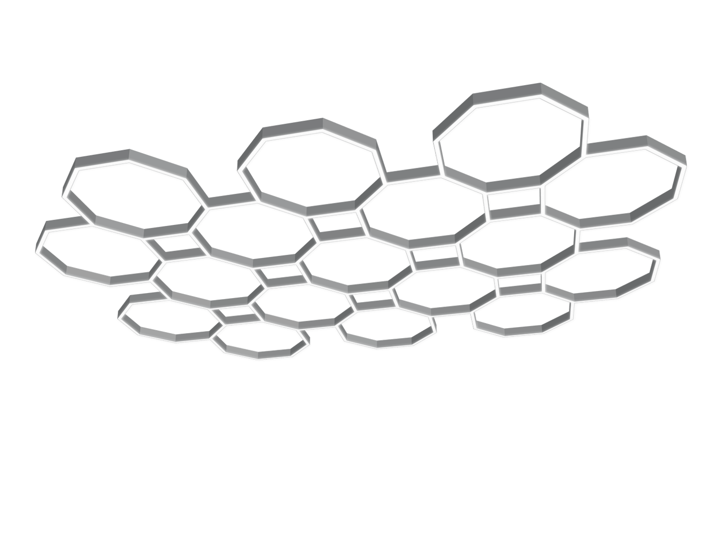 Octagon shaped lights in a honeycomb pattern