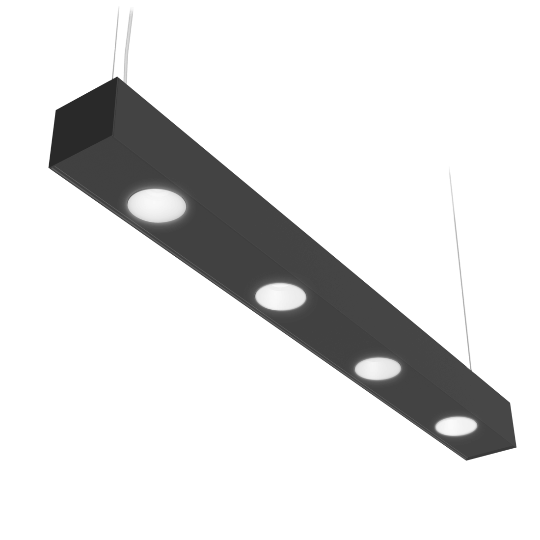 black led pendant mount fixture with 4 spot lights