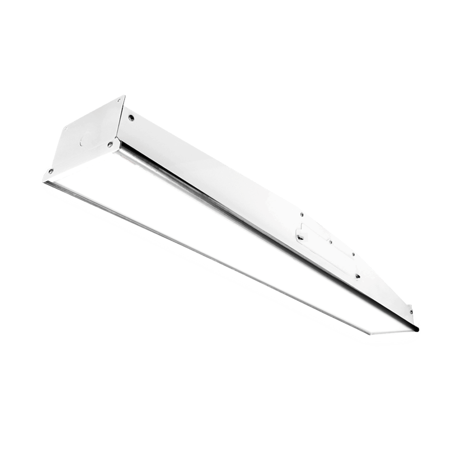white linear box shaped LED pendant fixture