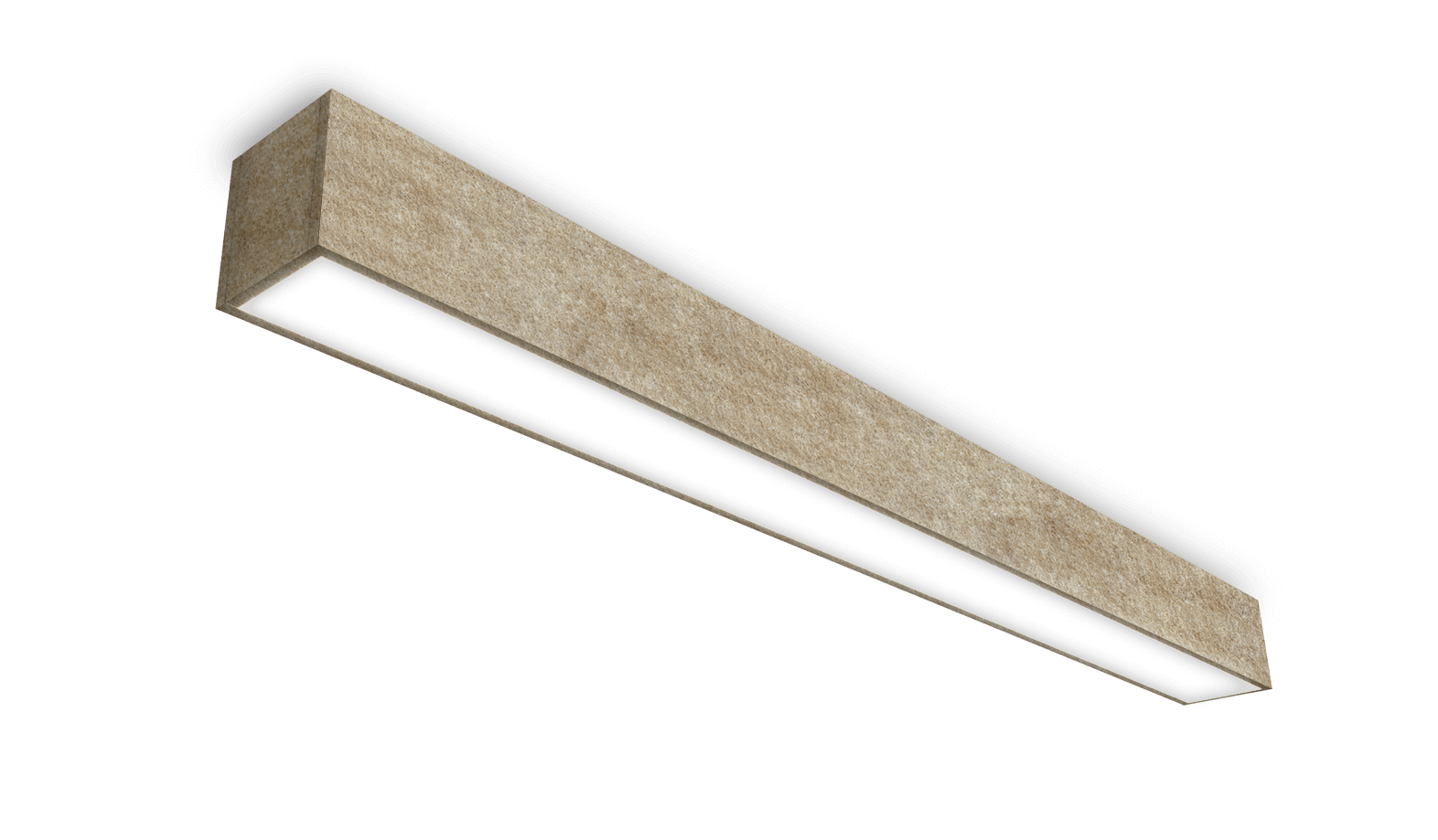 dlt_acoustic_3.18_surface ceiling mounted linear fixture with brown felt texture