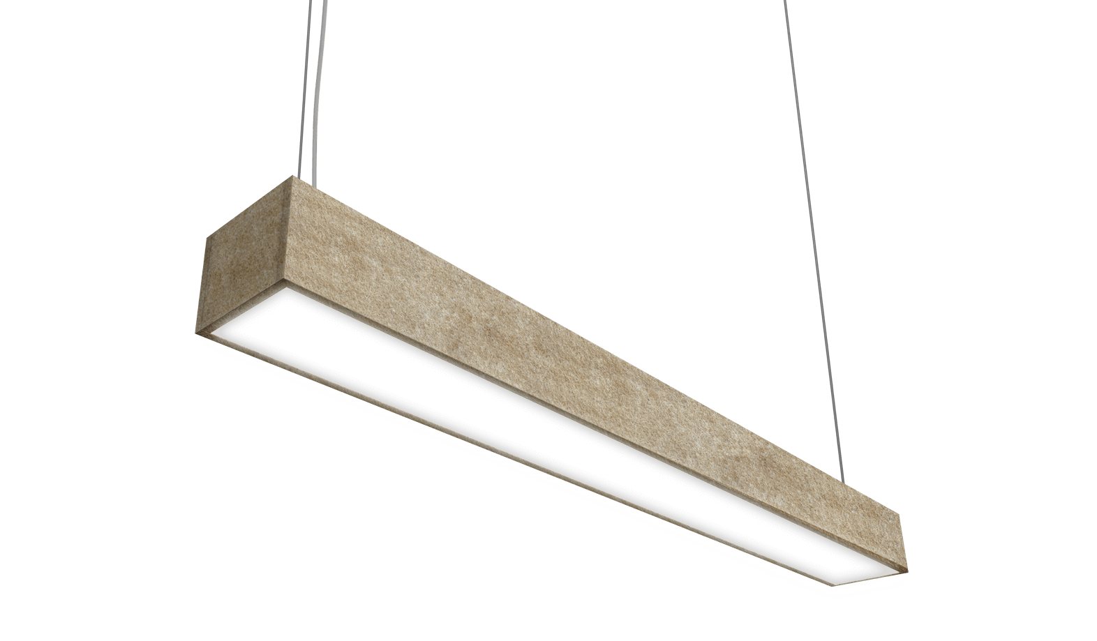 light brown wall mounted linear light fixture with indirect light distribution